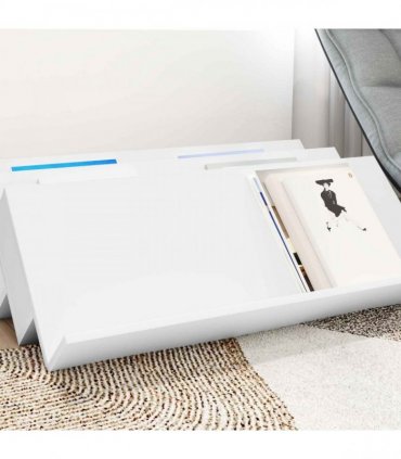 vidaXL Magazine Rack White 90 x 53 x 28.5 cm Engineered Wood