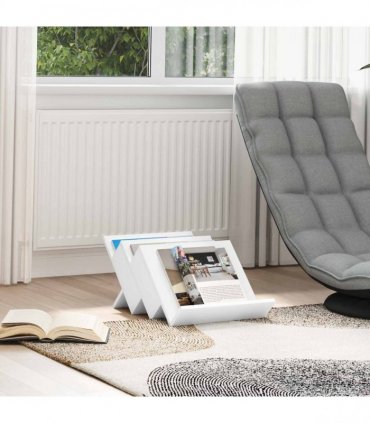 vidaXL Magazine Rack White 53 x 40 x 28.5 cm Engineered Wood — Size: 40 x 53 x 28.5 cm
