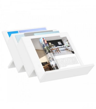 vidaXL Magazine Rack White 53 x 40 x 28.5 cm Engineered Wood — Size: 40 x 53 x 28.5 cm
