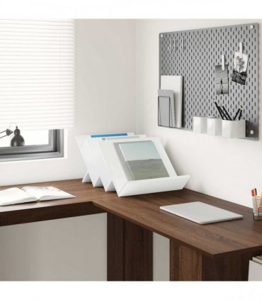 vidaXL Magazine Rack White 53 x 40 x 28.5 cm Engineered Wood — Size: 40 x 53 x 28.5 cm