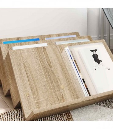 vidaXL Magazine Rack Sonoma Oak 65 x 53 x 28.5 cm Engineered Wood