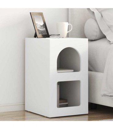 vidaXL Bedside Table ELST 2 pcs White 29.5 x 33.5 x 50 cm