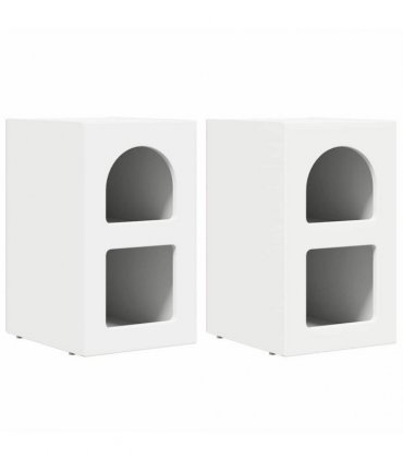 vidaXL Bedside Table ELST 2 pcs White 29.5 x 33.5 x 50 cm