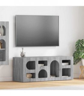 vidaXL TV Cabinet ELST 100 x 35 x 40 cm Grey Sonoma Engineered Wood