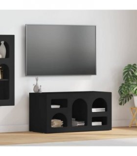 vidaXL TV Cabinet ELST 80 x 35 x 40 cm Black Engineered Wood
