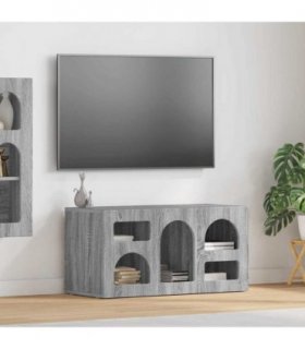 vidaXL TV Cabinet ELST 80 x 35 x 40 cm Grey Sonoma Engineered Wood