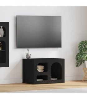 vidaXL TV Cabinet ELST 60 x 35 x 40 cm Black Engineered Wood