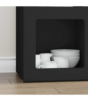 vidaXL Sideboard ELST Black 59 x 35 x 80.5 cm Engineered Wood