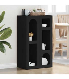 vidaXL Sideboard ELST Black 59 x 35 x 100.5 cm Engineered Wood