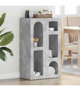 vidaXL Sideboard ELST Concrete Grey 59 x 35 x 100.5 cm Engineered Wood