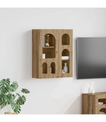 vidaXL Hanging Cabinet with Shelf ELST Artisan Oak 59 x 20 x 71.5 cm