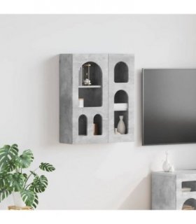 vidaXL Hanging Cabinet with Shelf ELST Concrete Grey 59 x 20 x 71.5 cm