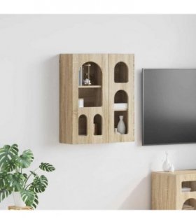 vidaXL Hanging Cabinet with Shelf ELST Sonoma Oak 59 x 20 x 71.5 cm