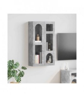 vidaXL Hanging Cabinet with Shelf ELST Concrete Grey 59 x 20 x 100 cm
