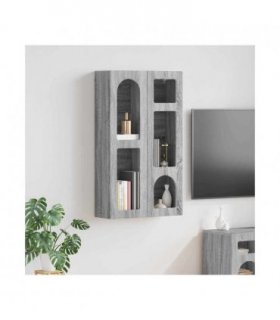 vidaXL Hanging Cabinet with Shelf ELST Grey Sonoma 59 x 20 x 100 cm