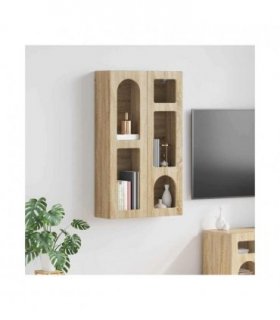 vidaXL Hanging Cabinet with Shelf ELST Sonoma Oak 59 x 20 x 100 cm
