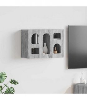 vidaXL Hanging Cabinet with Shelf ELST Grey Sonoma 60 x 20 x 40 cm