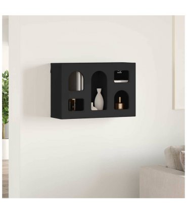 vidaXL Hanging Cabinet ELST Black 60 x 20 x 40 cm Engineered Wood