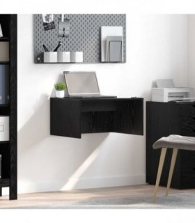 vidaXL Wall-Mounted Desk Black Oak 60 x 45 x 30 cm Engineered Wood