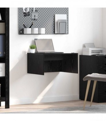 vidaXL Wall-Mounted Desk Black Oak 60 x 45 x 30 cm Engineered Wood