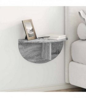 vidaXL Wall Shelf 2 pcs Grey Sonoma 48 x 24 x 24 cm Engineered Wood
