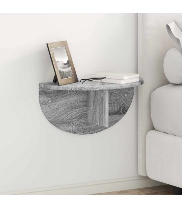 vidaXL Wall Shelf 2 pcs Grey Sonoma 48 x 24 x 24 cm Engineered Wood