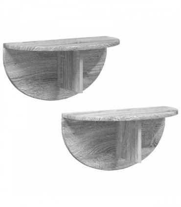 vidaXL Wall Shelf 2 pcs Grey Sonoma 48 x 24 x 24 cm Engineered Wood