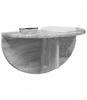 vidaXL Wall Shelf 2 pcs Grey Sonoma 48 x 24 x 24 cm Engineered Wood