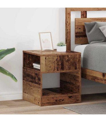 vidaXL End Table 2 pcs Old Wood 40.5 x 40 x 45 cm Engineered Wood
