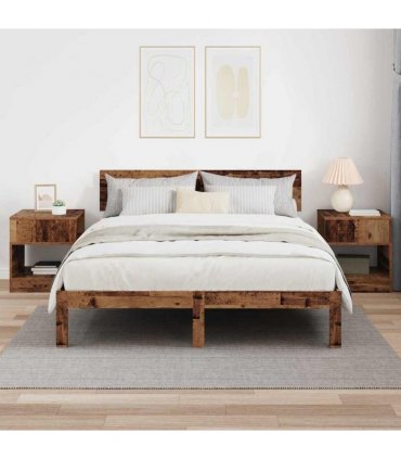 vidaXL End Table 2 pcs Old Wood 40.5 x 40 x 45 cm Engineered Wood
