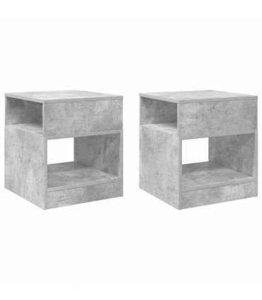 vidaXL End Table 2 pcs Concrete Grey 40.5 x 40 x 45 cm Engineered Wood