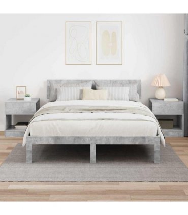vidaXL End Table 2 pcs Concrete Grey 40.5 x 40 x 45 cm Engineered Wood