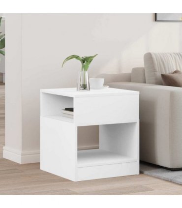 vidaXL End Table White 40.5 x 40 x 45 cm Engineered Wood