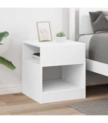 vidaXL End Table White 40.5 x 40 x 45 cm Engineered Wood