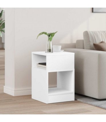 vidaXL End Table White 30.5 x 30 x 45 cm Engineered Wood