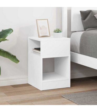 vidaXL End Table White 30.5 x 30 x 45 cm Engineered Wood