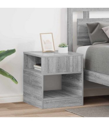 vidaXL End Table 2 pcs Grey Sonoma 40.5 x 40 x 45 cm Engineered Wood