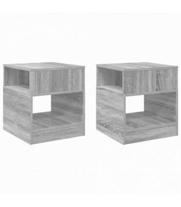 vidaXL End Table 2 pcs Grey Sonoma 40.5 x 40 x 45 cm Engineered Wood