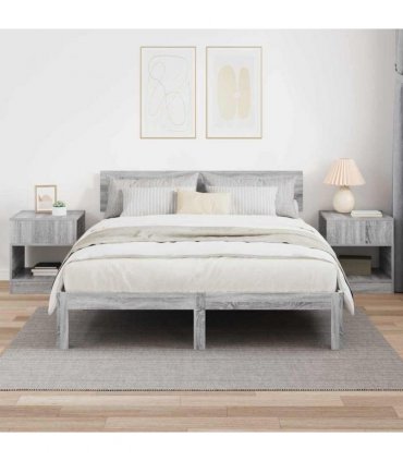 vidaXL End Table 2 pcs Grey Sonoma 40.5 x 40 x 45 cm Engineered Wood