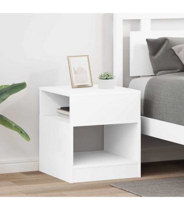 vidaXL End Table 2 pcs White 40.5 x 40 x 45 cm Engineered Wood