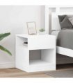 vidaXL End Table 2 pcs White 40.5 x 40 x 45 cm Engineered Wood