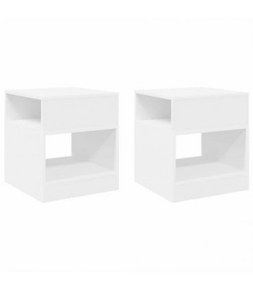 vidaXL End Table 2 pcs White 40.5 x 40 x 45 cm Engineered Wood