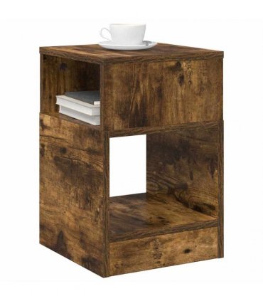vidaXL End Table Smoked Oak 30.5 x 30 x 45 cm Engineered Wood