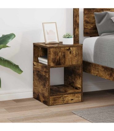 vidaXL End Table Smoked Oak 30.5 x 30 x 45 cm Engineered Wood