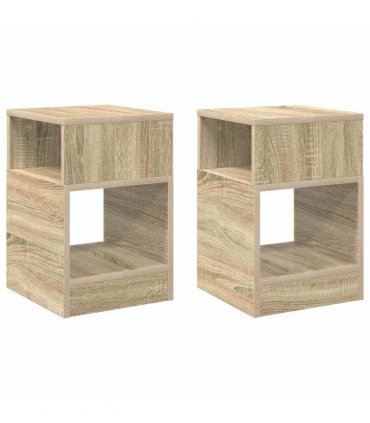 vidaXL End Table 2 pcs Sonoma Oak 30.5 x 30 x 45 cm Engineered Wood