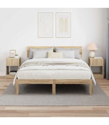 vidaXL End Table 2 pcs Sonoma Oak 30.5 x 30 x 45 cm Engineered Wood