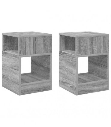 vidaXL End Table 2 pcs Grey Sonoma 30.5 x 30 x 45 cm Engineered Wood