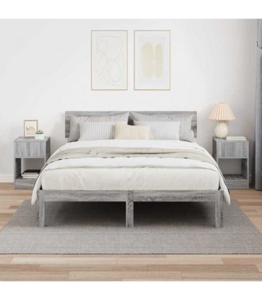 vidaXL End Table 2 pcs Grey Sonoma 30.5 x 30 x 45 cm Engineered Wood