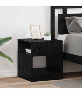 vidaXL End Table 2 pcs Black Oak 40.5 x 40 x 45 cm Engineered Wood