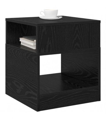 vidaXL End Table 2 pcs Black Oak 40.5 x 40 x 45 cm Engineered Wood